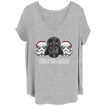 Juniors' Plus Size Star Wars Dark Side Finds Lack Of Cheer Disturbing V-Neck Tee