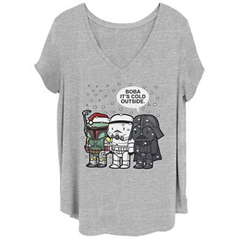 Juniors' Plus Size Star Wars It's Cold Outside V-Neck Tee