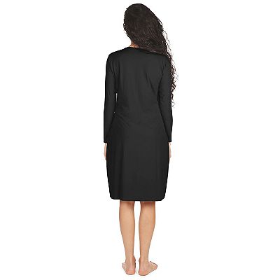 black long sleeve slip dress Women's Velvet Long Sleeve Dress with Ruffle Sleeve Drawstring Waist Stretch Slip Dress Black M