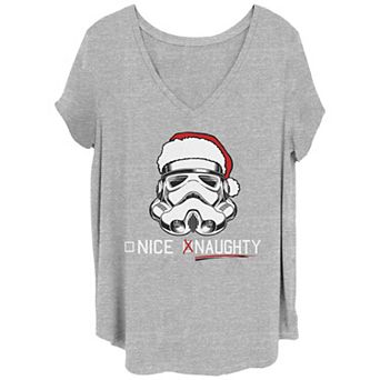 Juniors' Plus Size Star Wars Naughty Stormtrooper V-Neck Tee