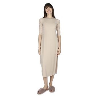 Women's Bonded 3/4 Sleeve Slip Dress 48"