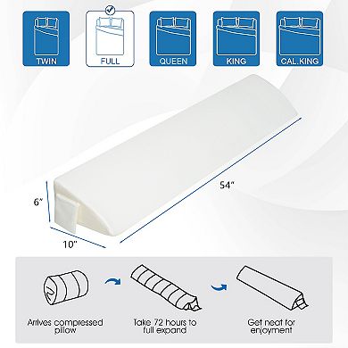 Bed Wedge Pillow Gap Filler with Side Pocket Bed