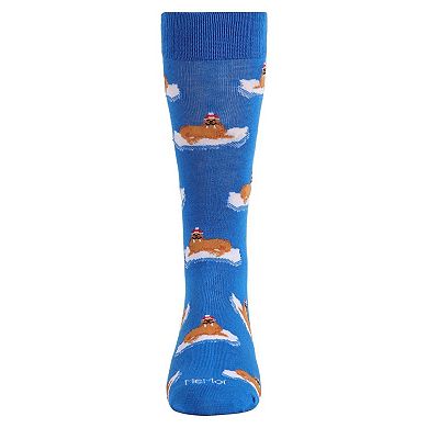Men's Funny Christmas Walrus Iceberg Novelty Crew Sock