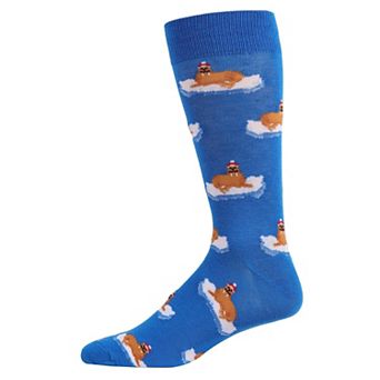 Men's Funny Christmas Walrus Iceberg Novelty Crew Sock