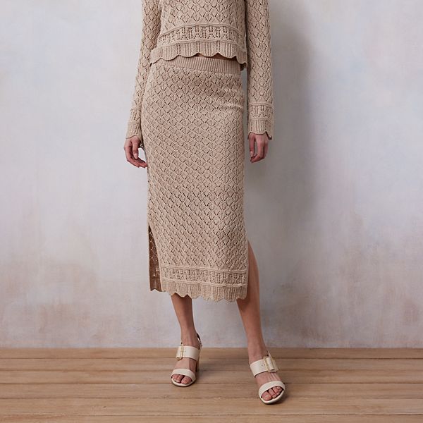 Women's LC Lauren Conrad Pointelle Midi Sweater Skirt