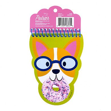 Pulsar Flocked Die Cut Notebook - Dog with Donut