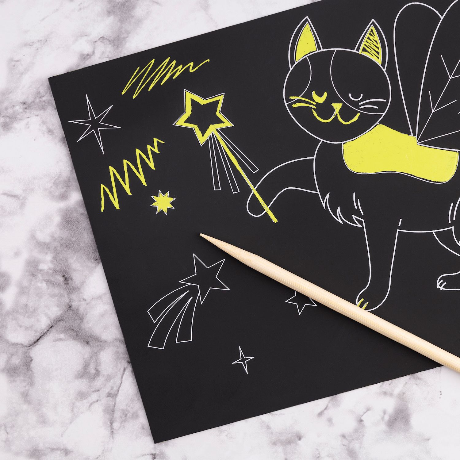 thumbnail image 2 of Glow In Dark Scratch Art Kit - 8 Sheet Rainbow Painting Paper With Tools Glow Scratchboard 2 of 14