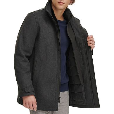 Men's Dockers® Wool Blend Walking Coat with Quilted Bib