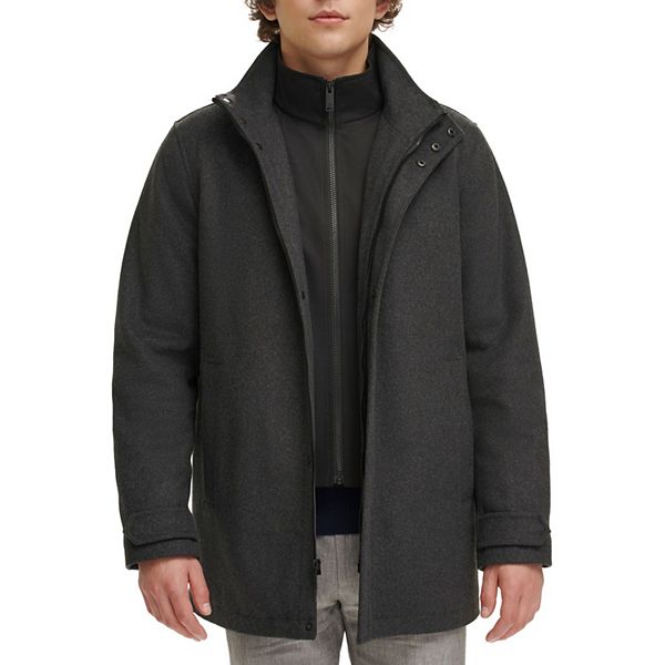 Men's Dockers® Wool Blend Walking Coat with Quilted Bib