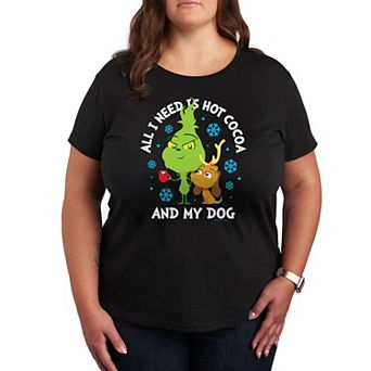 Plus Dr. Seuss The Grinch Hot Cocoa And My Dog Graphic Tee