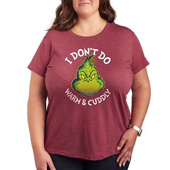 Plus Dr. Seuss The Grinch Don't Do Warm Cuddly Graphic Tee