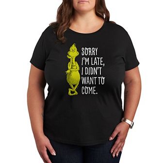 Plus Dr. Seuss The Grinch Sorry I'm Late Graphic Tee