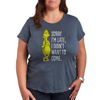 Plus Dr. Seuss The Grinch Sorry I'm Late Graphic Tee