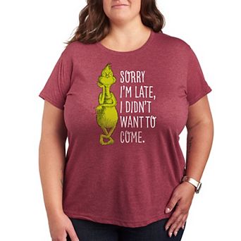 Plus Dr. Seuss The Grinch Sorry I'm Late Graphic Tee