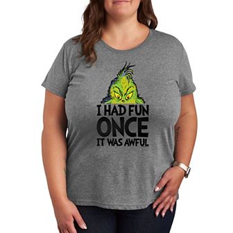 Plus Dr. Seuss The Grinch Had Fun Once Graphic Tee