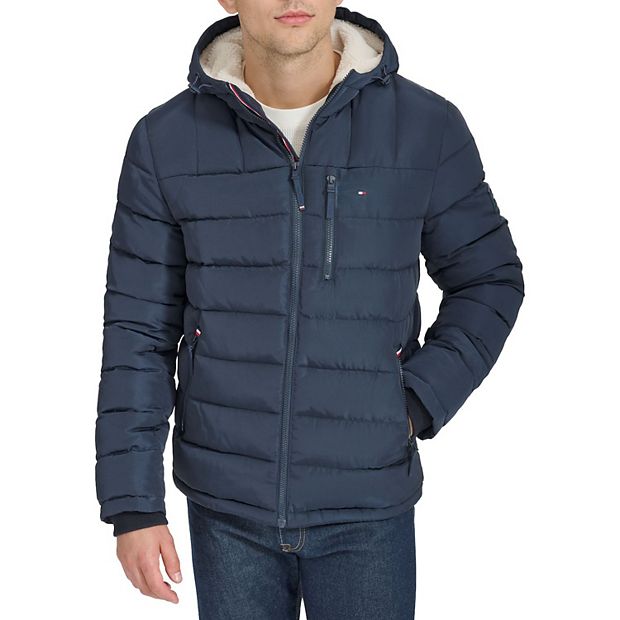 Tommy hilfiger men's puffer jacket hot sale with hood