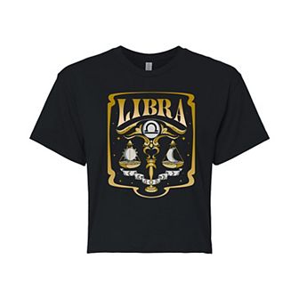 Juniors' Libra Zodiac Cropped Tee