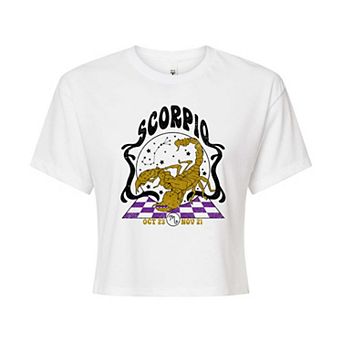 Juniors' Scorpio Zodiac Cropped Tee