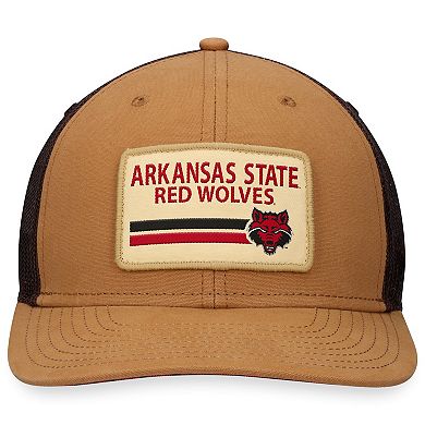 Men's Top of the World Khaki Arkansas State Red Wolves Strive Trucker Adjustable Hat