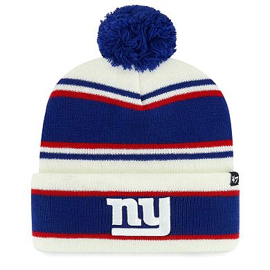 Youth '47 White New York Giants Stripling Cuffed Knit Hat with Pom