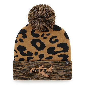 Women's '47 Brown New York Jets Rosette Cuffed Knit Hat with Pom