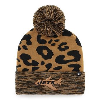 Women's '47 Brown New York Jets Rosette Cuffed Knit Hat with Pom