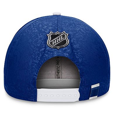Men's Fanatics Branded Blue/White Toronto Maple Leafs Authentic Pro Rink Two-Tone Snapback Hat