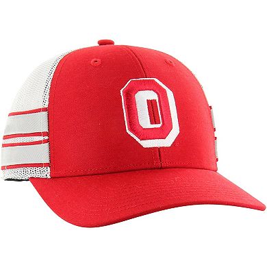 Men's '47 Scarlet Ohio State Buckeyes Straight Eight Adjustable Trucker Hat