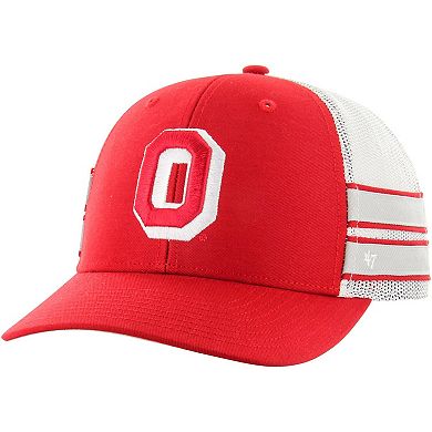 Men's '47 Scarlet Ohio State Buckeyes Straight Eight Adjustable Trucker Hat