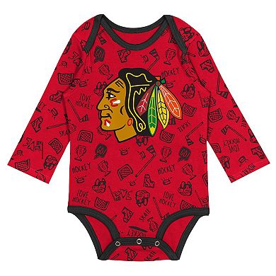 Infant Red Chicago Blackhawks Dynamic Defender Long Sleeve Bodysuit