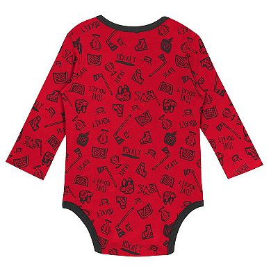 Infant Red Chicago Blackhawks Dynamic Defender Long Sleeve Bodysuit