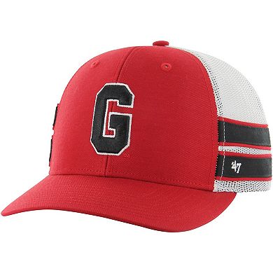 Men's '47 Red Georgia Bulldogs Straight Eight Adjustable Trucker Hat