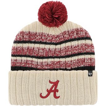 Men's '47 Khaki Alabama Crimson Tide Tavern Cuffed Knit Hat with Pom