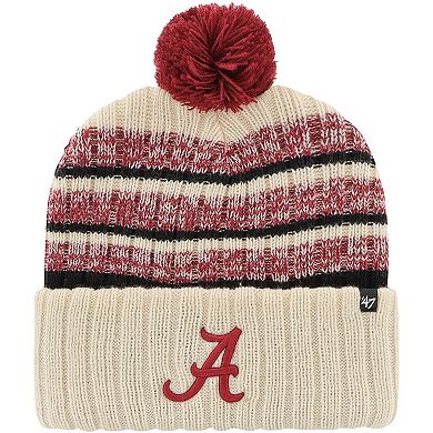 Men's '47 Khaki Alabama Crimson Tide Tavern Cuffed Knit Hat with Pom
