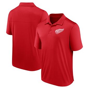 Men's Fanatics Branded Red Detroit Red Wings Left Side Block Polo