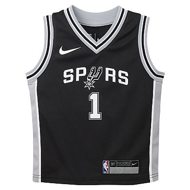 Preschool Nike Victor Wembanyama Black San Antonio Spurs Swingman Player Jersey - Icon Edition