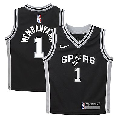 Preschool Nike Victor Wembanyama Black San Antonio Spurs Swingman Player Jersey - Icon Edition