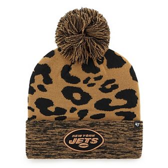 Women's '47 Brown New York Jets Rosette Cuffed Knit Hat with Pom