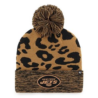Women's '47 Brown New York Jets Rosette Cuffed Knit Hat with Pom