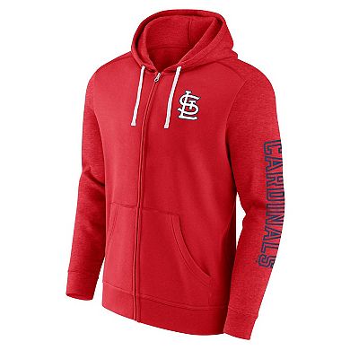 Men's Fanatics Branded Red St. Louis Cardinals Offensive Line Up Lightweight Full-Zip Hoodie