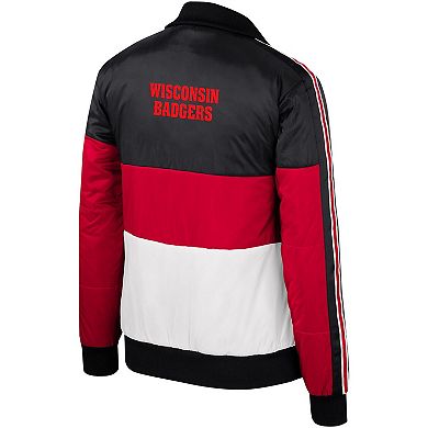 Women's The Wild Collective Red Wisconsin Badgers Color-Block Puffer Full-Zip Jacket