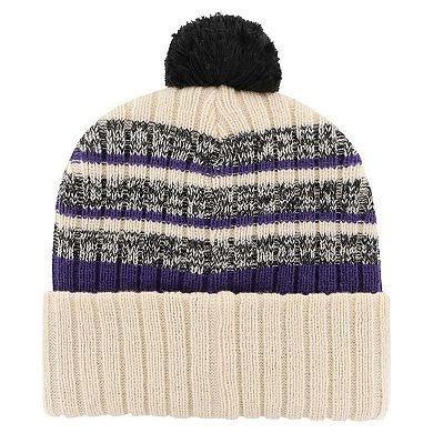 Men's '47 Natural Baltimore Ravens Tavern Cuffed Knit Hat with Pom
