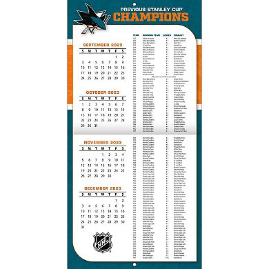 San Jose Sharks 2024 12'' x 12'' Team Wall Calendar