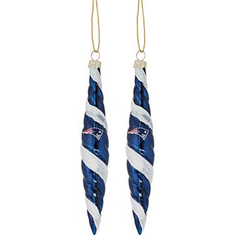 New England Patriots Two-Pack Swirl Blown Glass Ornament Set
