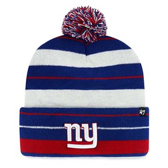 Women's '47 Royal New York Giants Powerline Cuffed Knit Hat with Pom