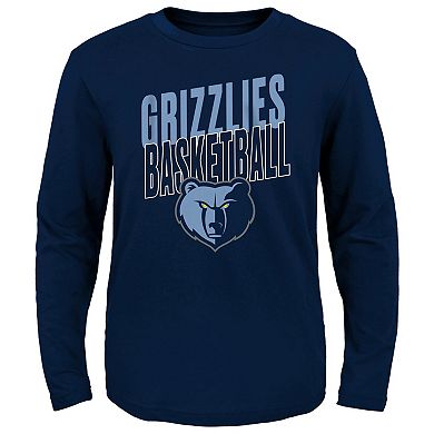 Youth Navy Memphis Grizzlies Showtime Long Sleeve T-Shirt