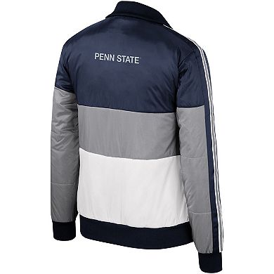 Women's The Wild Collective Gray Penn State Nittany Lions Color-Block Puffer Full-Zip Jacket