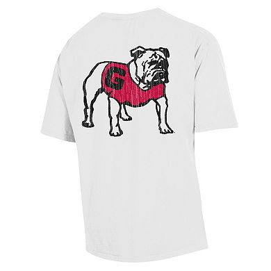 Men's Comfort Wash White Georgia Bulldogs Vintage Logo T-Shirt