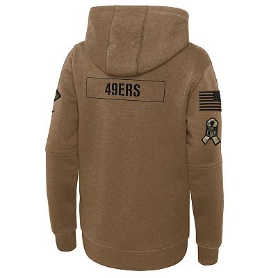 Youth Nike Brown San Francisco 49ers 2023 Salute to Service Club Fleece Pullover Hoodie