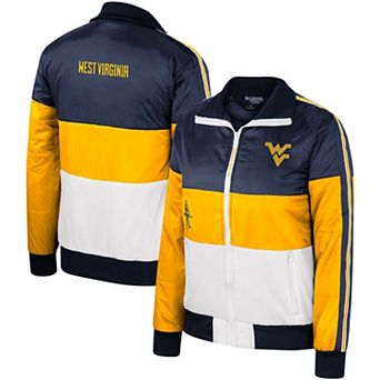 Women's The Wild Collective Gold West Virginia Mountaineers Color-Block Puffer Full-Zip Jacket
